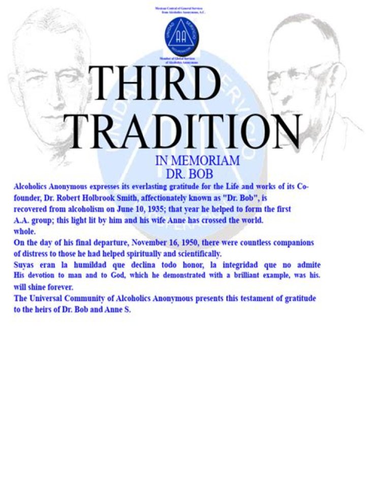 What is the Third Tradition AA?